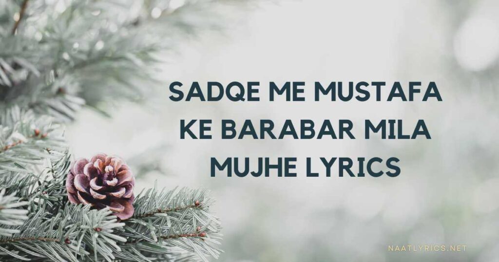 Sadqe me mustafa ke barabar mila mujhe lyrics