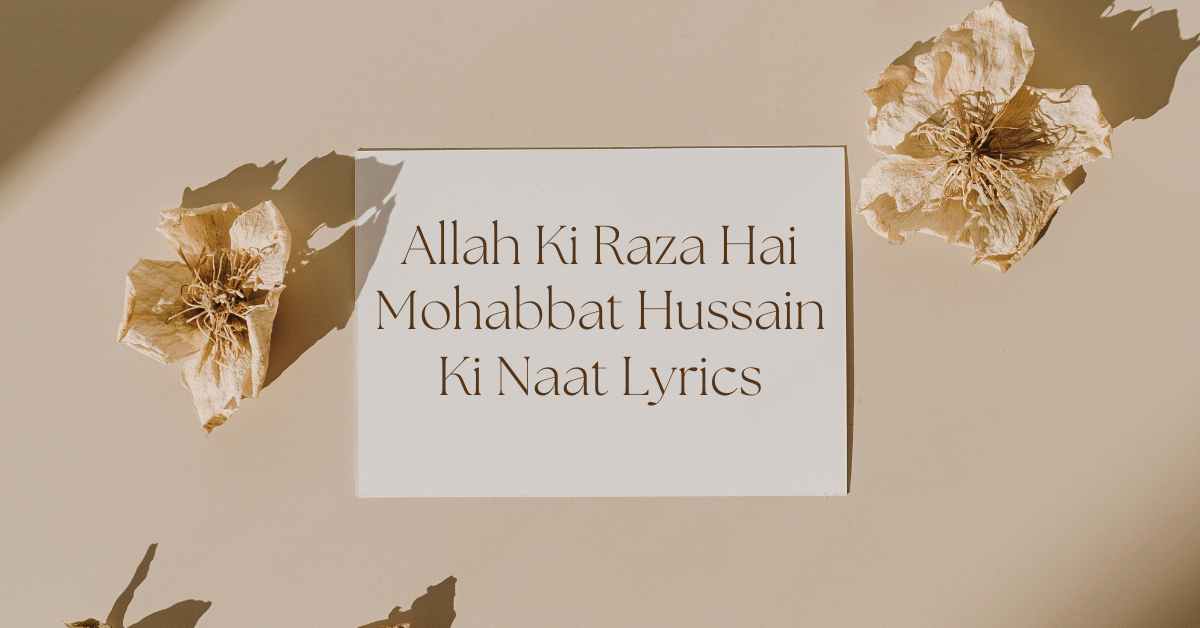Allah Ki Raza Hai Mohabbat Hussain Ki Naat Lyrics