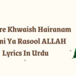 Ba-kare Khwaish Hairanam Agisni Ya Rasool ALLAH Lyrics In Urdu