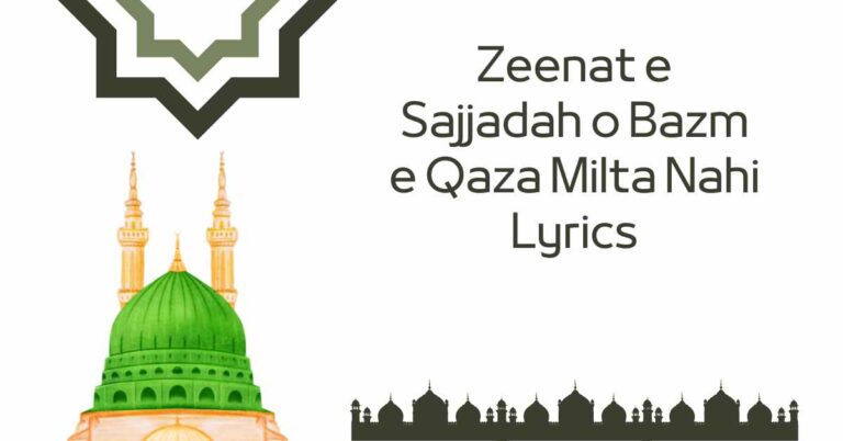 Zeenat e Sajjadah o Bazm e Qaza Milta Nahi Lyrics