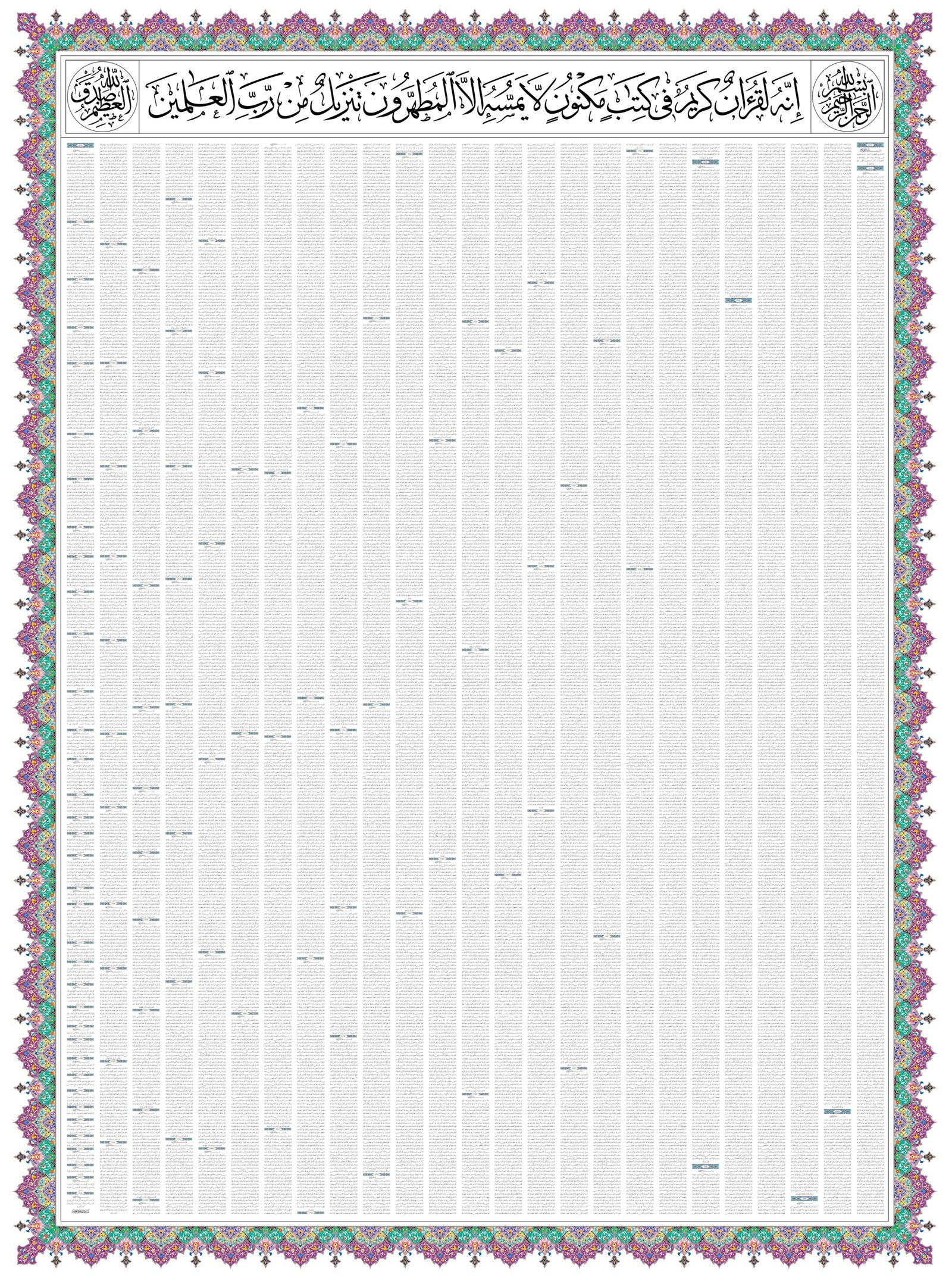 Qur’an Poster – Complete Qur’an on a single page